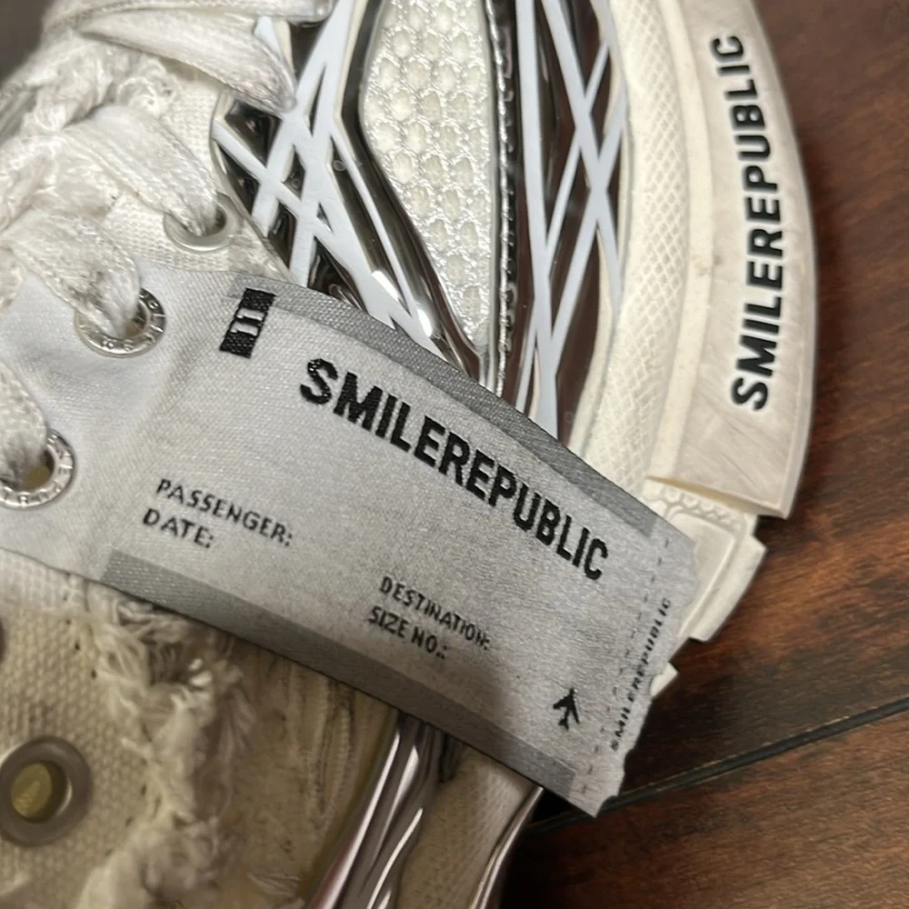 SMILEREPUBLIC Skyline Silver Mesh Chunky Sneakers Dirty size EU 40 US Women 9.5 - Picture 16 of 16